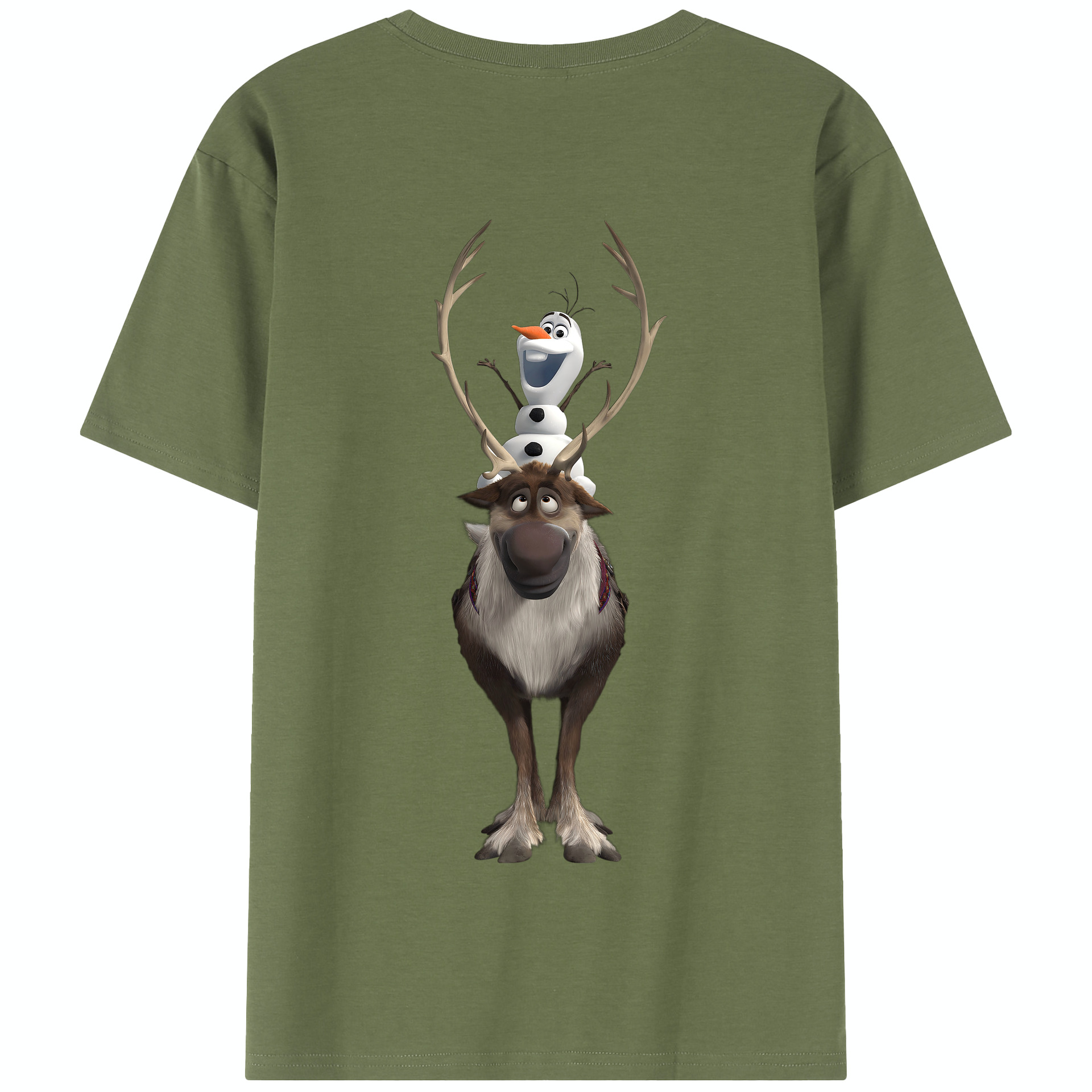 （画像用） アナと雪の女王 アンナ エルサ Frozen Anna Elsa 綿100％半袖Tシャツ（背面プリント）